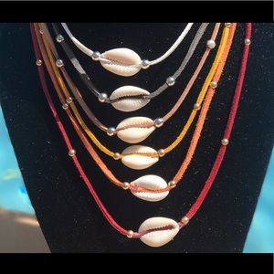 Handmade Shell Suede Choker